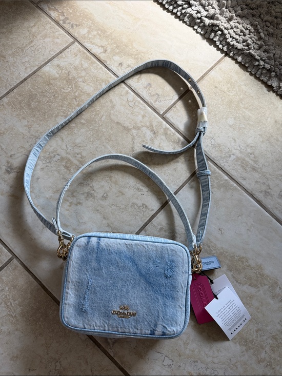 Coach Handbags - Coach Light Blue Denim Crossbody with Gold Hardware NWT
